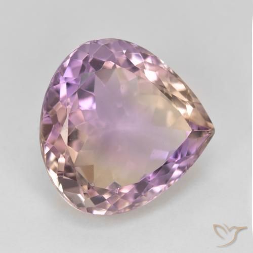 Ametrina bicolor Natural 10.23ct, Formato de pêra, VVS-VS