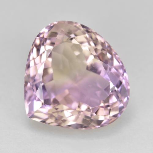 Ametrino bicolor natural 8,90ct, formato de pêra, VVS-VS