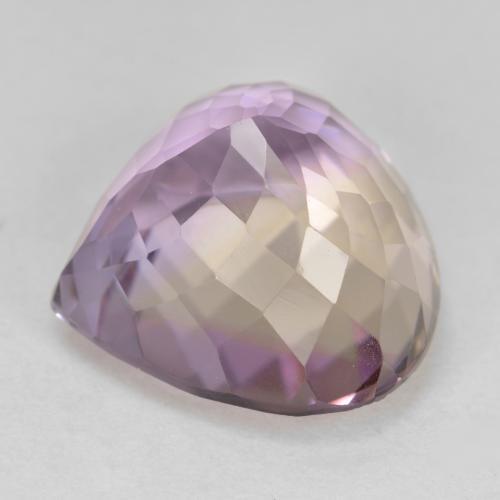 Ametrino bicolor natural 8,90ct, formato de pêra, VVS-VS