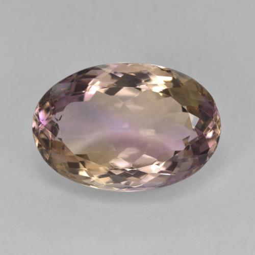 Ametrino bicolor natural 8,92ct, corte oval, VVS