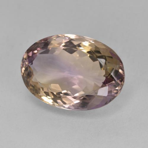 Ametrino bicolor natural 8,92ct, corte oval, VVS