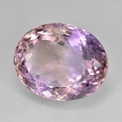 Ametrino bicolor natural 18,72ct, corte oval, VVS