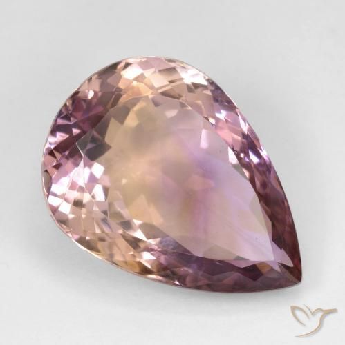 18,47 ct Ametrino bicolor, 20,9 x 15 mm Pera cortada do Brasil, Photo A