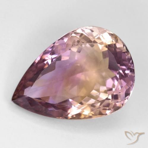 Ametrina bicolor Natural 18.47ct, Formato de pêra, VS