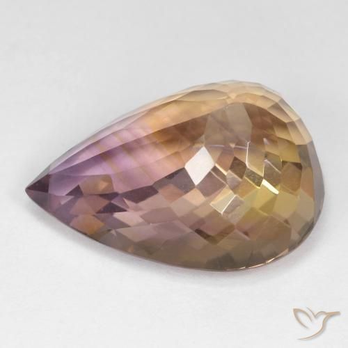 Ametrina bicolor Natural 18.47ct, Formato de pêra, VS
