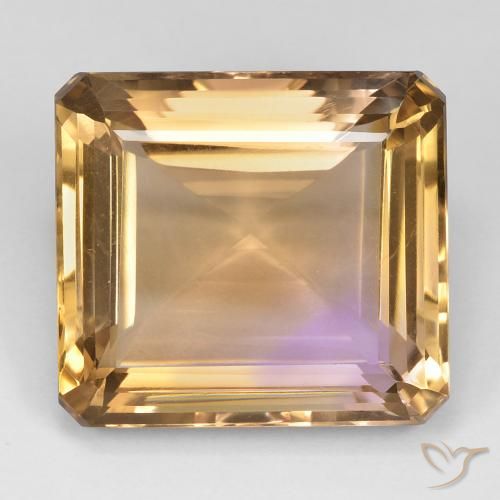 27.34ct Natural bicolor Ametrina, Corte Esmeralda, VS