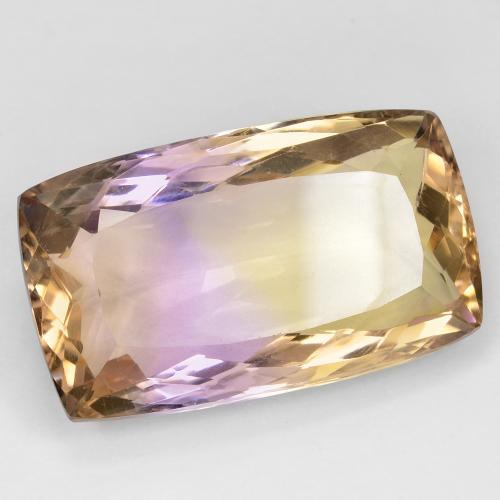 Ametrina bicolor Natural 27.06ct, Almofada cortada, VS
