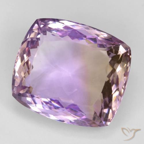 Ametrino bicolor natural 29,87ct, almofada cortada, VVS