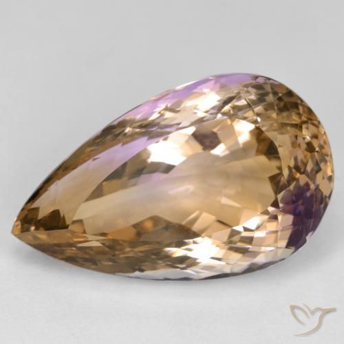27.14ct Natural bicolor Ametrina, Formato de pêra, VVS-VS
