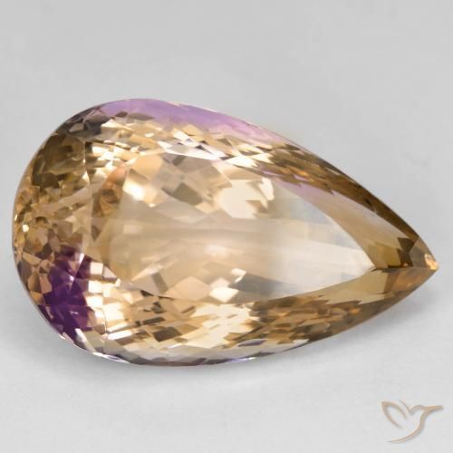 Ametrina bicolor Natural 27.14ct, Formato de pêra, VVS-VS