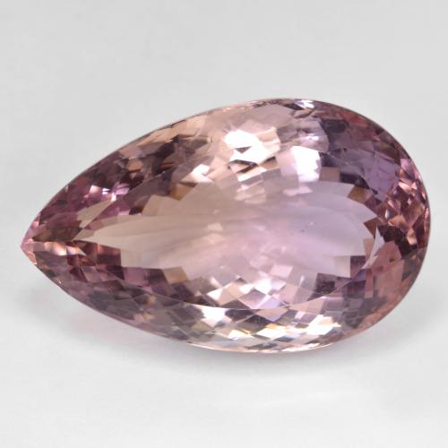 Ametrino bicolor natural 58,34ct, formato de pêra, VVS-VS