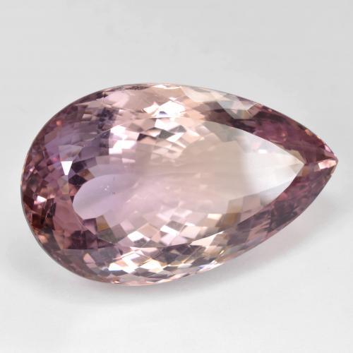Ametrino bicolor natural 58,34ct, formato de pêra, VVS-VS