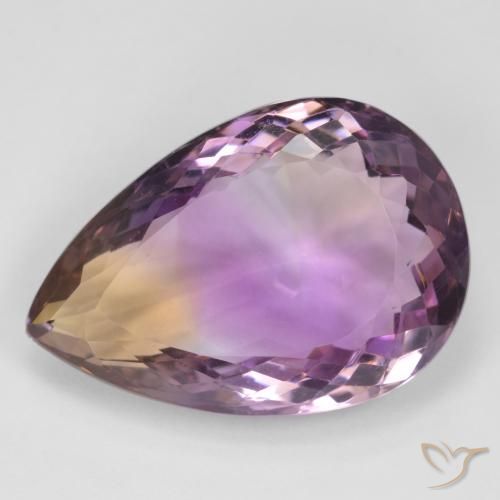 19.64ct Natural bicolor Ametrina, Formato de pêra, VVS-VS