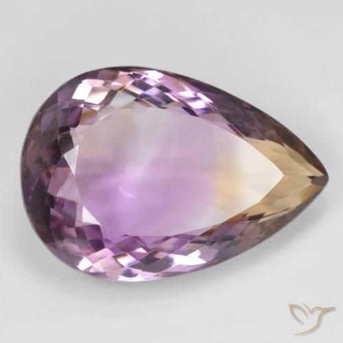Ametrina bicolor Natural 19.64ct, Formato de pêra, VVS-VS