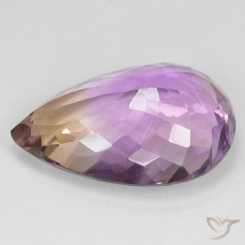 Ametrina bicolor Natural 19.64ct, Formato de pêra, VVS-VS