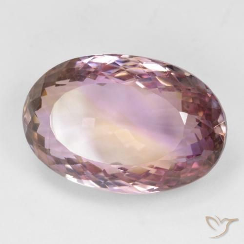 Ametrino bicolor natural 24,09ct, corte oval, VVS