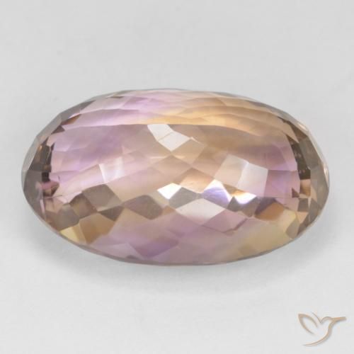 Ametrino bicolor natural 24,09ct, corte oval, VVS