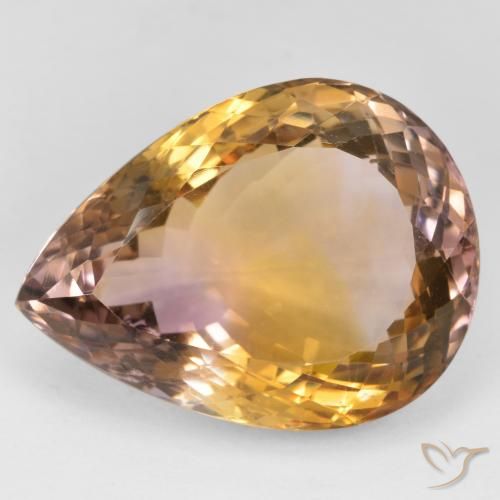 31,86 ct Ametrino bicolor, 24,8 x 18,7 mm Pera cortada do Brasil, Photo A