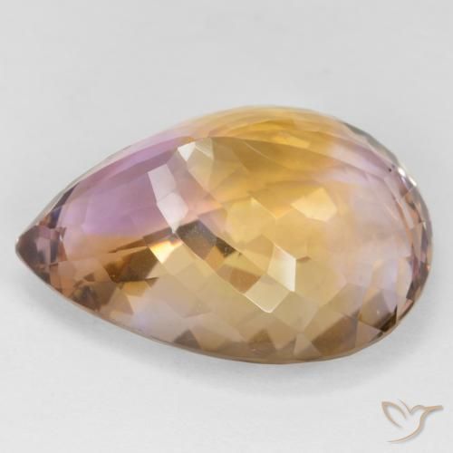 Ametrina bicolor Natural 31.86ct, Formato de pêra, VVS