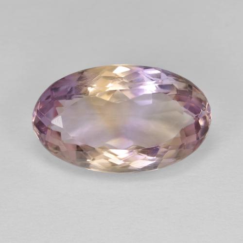 Ametrino bicolor natural 6,40ct, corte oval, VVS