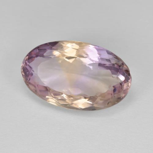 Ametrino bicolor natural 6,40ct, corte oval, VVS
