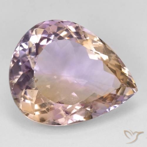 Ametrina bicolor Natural 18.91ct, Formato de pêra, VS