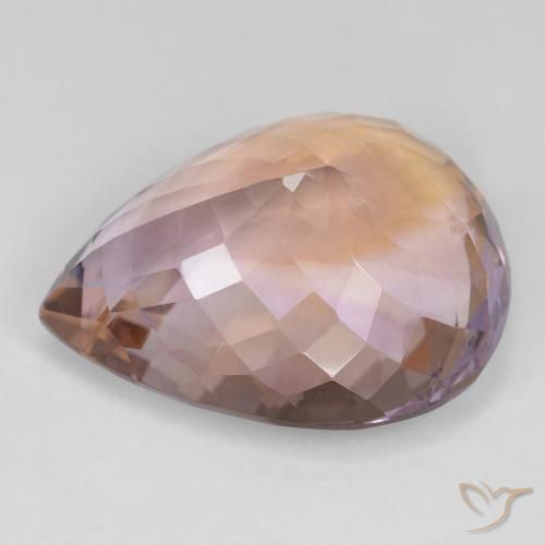 Ametrina bicolor Natural 18.91ct, Formato de pêra, VS