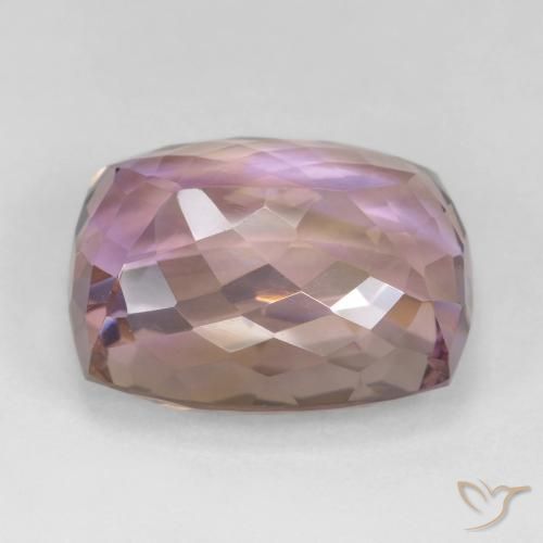 Ametrino bicolor natural 18,73ct, almofada cortada, VS