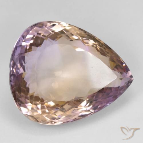 Ametrina bicolor Natural 37.10ct, Formato de pêra, VS
