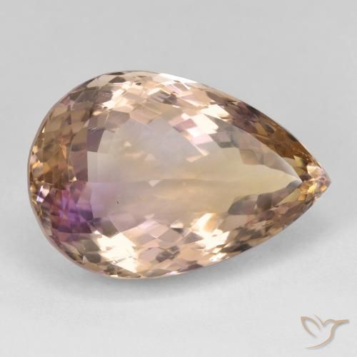 Ametrina bicolor Natural 20.76ct, Formato de pêra, VVS-VS