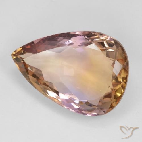 Ametrina bicolor Natural 18.63ct, Formato de pêra, VS
