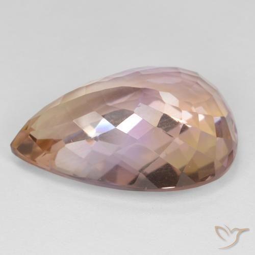 Ametrina bicolor Natural 18.63ct, Formato de pêra, VS