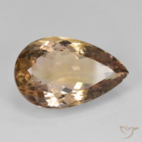Ametrina bicolor Natural 17.66ct, Formato de pêra, VS