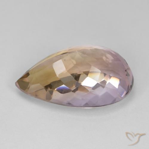 Ametrina bicolor Natural 17.66ct, Formato de pêra, VS