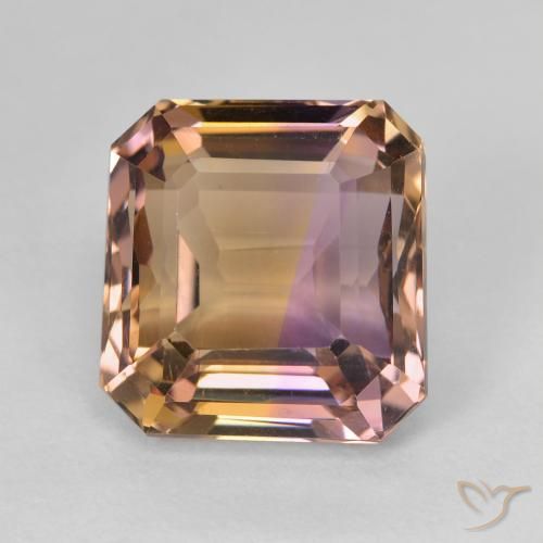 Ametrino bicolor de 5,85 quilates, corte octogonal de 10,6 x 10 mm do Brasil, Photo A