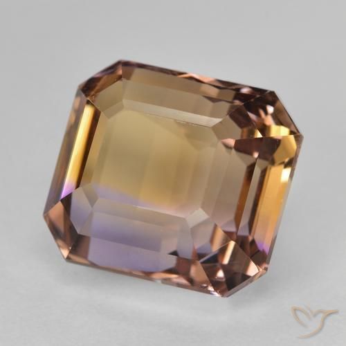 Ametrina bicolor Natural 10.38ct, Corte Octógono / Esmeralda, VVS-VS
