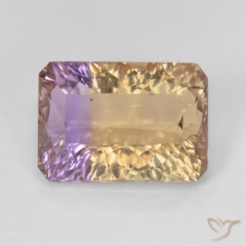7.09ct Natural bicolor Ametrina, Corte Esmeralda, VVS-VS