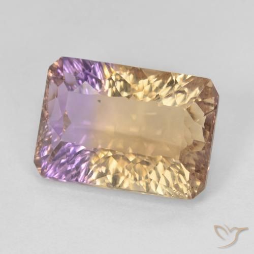Ametrina bicolor Natural 7.09ct, Corte Octógono / Esmeralda, VVS-VS
