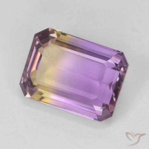 Ametrina bicolor Natural 4.76ct, Corte Esmeralda, VVS-VS