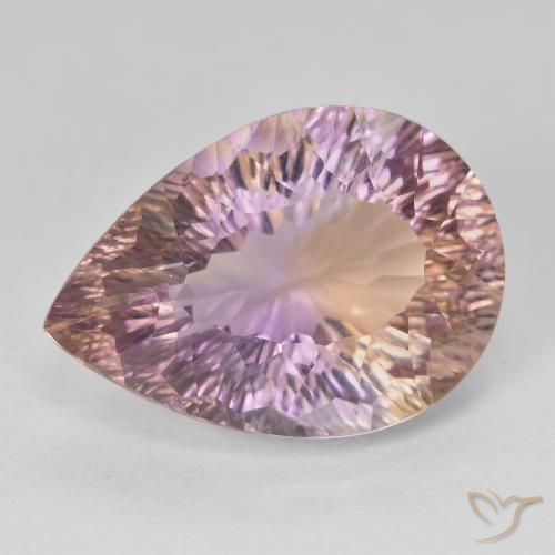 Ametrina bicolor Natural 13.95ct, Formato de pêra, VVS
