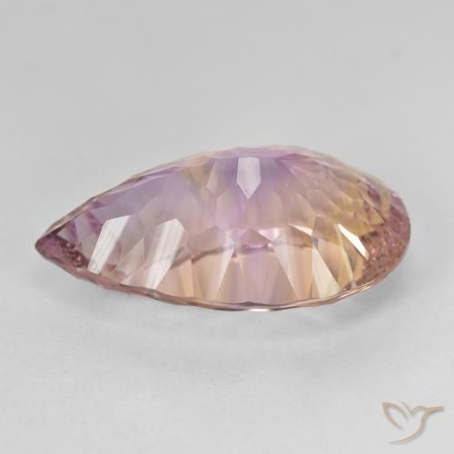 Ametrina bicolor Natural 12.63ct, Formato de pêra, VVS