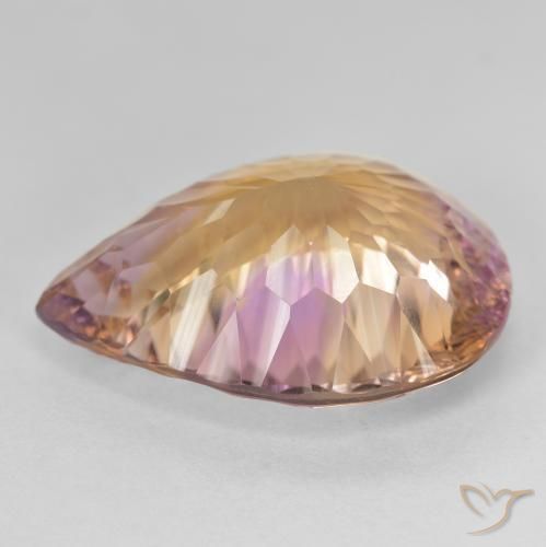 Ametrina bicolor Natural 19.08ct, Formato de pêra, VVS