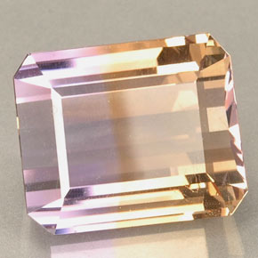 Ametrino amarelo natural 23,37ct, corte esmeralda, VVS