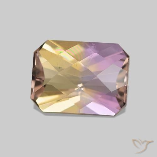 Ametrina bicolor Natural 1.64ct, Corte Octógono / Esmeralda, VS