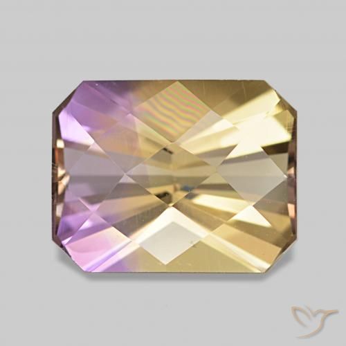 Ametrina bicolor Natural 3.22ct, Corte Octógono / Esmeralda, VVS