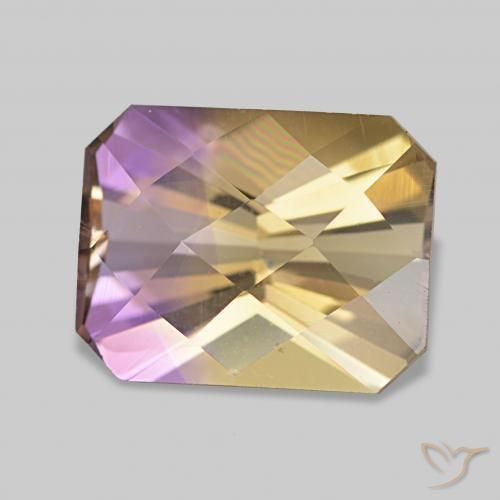 Ametrina bicolor Natural 3.22ct, Corte Octógono / Esmeralda, VVS