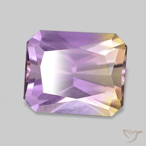 Ametrina bicolor Natural 3.09ct, Corte Octógono / Esmeralda, VVS