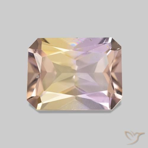 Ametrina bicolor Natural 1.66ct, Corte Octógono / Esmeralda, VVS-VS