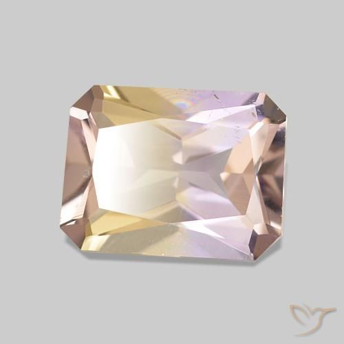 Ametrina bicolor Natural 1.66ct, Corte Octógono / Esmeralda, VVS-VS