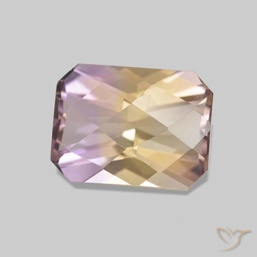 Ametrina bicolor Natural 1.54ct, Corte Octógono / Esmeralda, VVS-VS